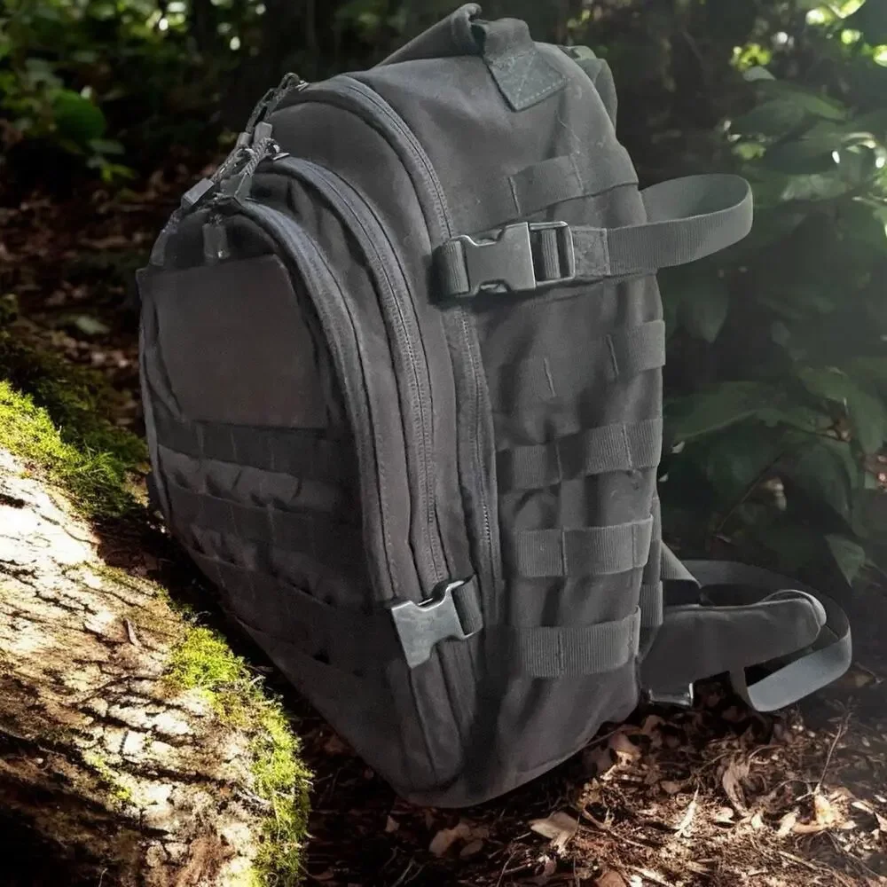 Condor Mission Pack Black Tactical Backpack MOLLE Travel Hiking Go-Bag 30L
